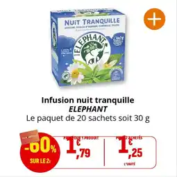 Coccinelle Express Infusion nuit tranquille elephant offre