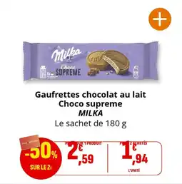 Coccinelle Express Gaufrettes chocolat au lait choco supreme milka offre
