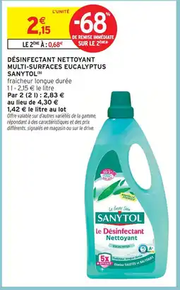 Intermarché Sanytol désinfectant nettoyant multi-surfaces eucalyptus offre