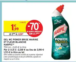 Intermarché Harpic gel wc power brise marine et fleur blanche offre