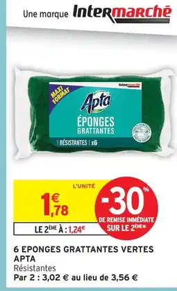 Intermarché Apta 6 eponges grattantes vertes offre