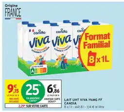 Intermarché Candia lait uht viva 1%mg ff offre