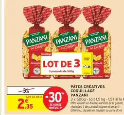 Intermarché Panzani pâtes créatives coquillage offre