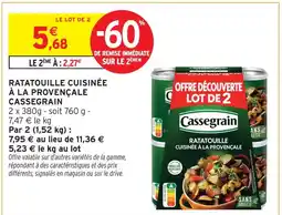 Intermarché Cassegrain ratatouille cuisinée à la provençale offre