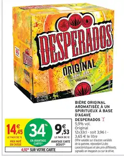 Intermarché Desperados bière original aromatisée à un spiritueux à base d'agave offre