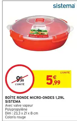 Intermarché Sistema boîte ronde micro-ondes 1,29l offre