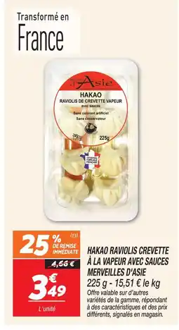 Netto Merveilles d'asie hakao raviolis crevette à la vapeur avec sauces offre