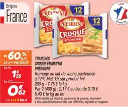 Netto Président tranches croque emmental offre