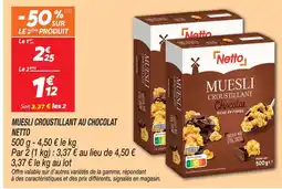Netto Netto muesli croustillant chocolat offre