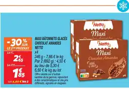 Netto Netto maxi bâtonnets glacés chocolat amandes offre