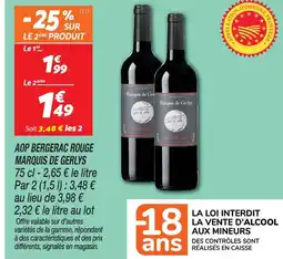 Netto Marquis de gerlys aop bergerac rouge offre