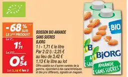 Netto Bjorg boisson bio amande sans sucres offre