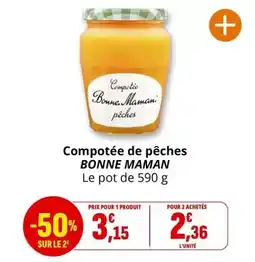Coccinelle Supermarché Bonne maman - compotée de pêches offre