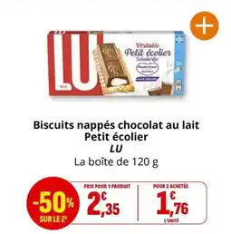 Coccinelle Supermarché Lu - biscuits nappés chocolat au lait petit écolier offre
