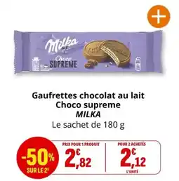 Coccinelle Supermarché Milka - gaufrettes chocolat au lait choco supreme offre