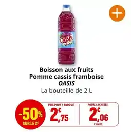 Coccinelle Supermarché Oasis - boisson aux fruits pomme cassis framboise offre