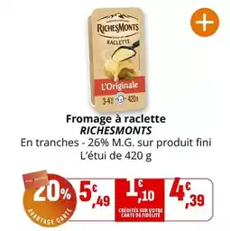 Coccinelle Supermarché Richesmonts - fromage à raclette offre