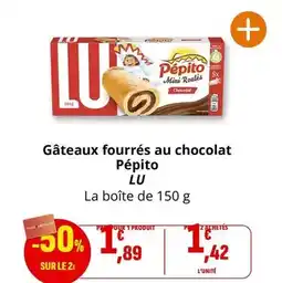 Coccinelle Supermarché Lu - gâteaux fourrés au chocolat pépito offre