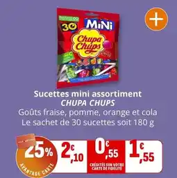 Coccinelle Supermarché Chupa chups - sucettes mini assortiment offre