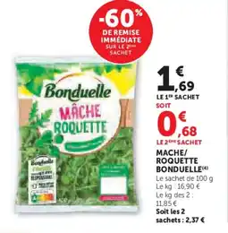 Super U Mache roquette bonduelle offre