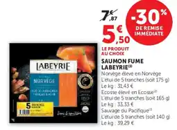 Super U Saumon fume labeyrie offre
