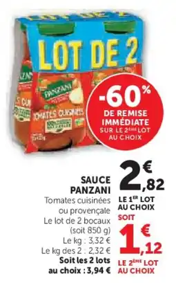 Super U Sauce panzani offre