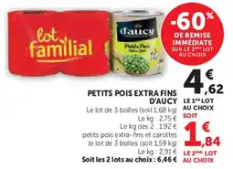 Super U Petits pois extra fins d'aucy offre