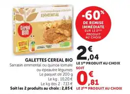 Super U Galettes cereal bio offre