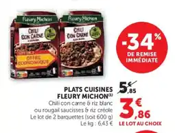 Super U Plats cuisines fleury michon offre
