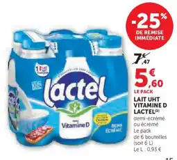 Super U Lait uht vitamine d lactel offre