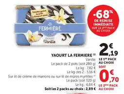 Super U Yaourt la fermiere offre
