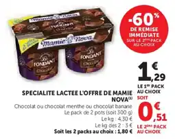 Super U Specialite lactee l'offre de mamie nova offre