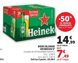 Super U Biere blonde heineken 5° offre