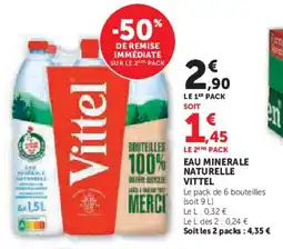 Super U Eau minerale naturelle vittel offre