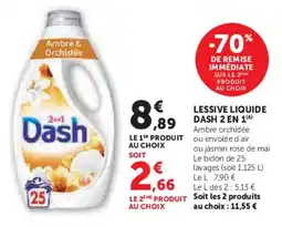 Super U Lessive liquide dash 2 en 1 offre