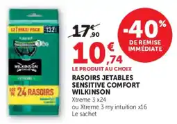 Super U Rasoirs jetables sensitive comfort wilkinson offre