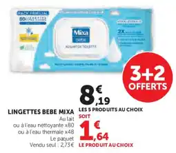 Super U Lingettes bebe mixa offre