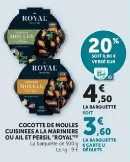 Super U Cocotte de moules cuisinees a la mariniere ou ail et persil royal offre