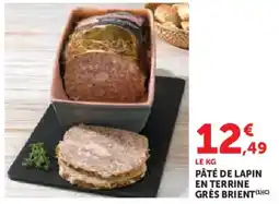 Super U Pâté de lapin en terrine grès brient offre