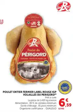 Super U Poulet entier fermier label rouge igp volailles du perigord offre