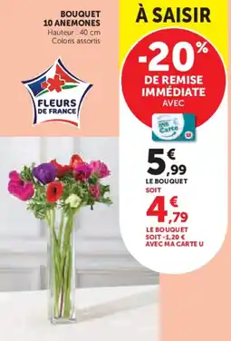 Super U Bouquet 10 anemones offre
