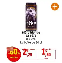 Coccinelle Supermarché La bête - bière blonde offre