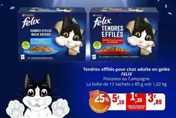 Coccinelle Supermarché Purina - tendres effilés pour chat adulte en gelée felix offre