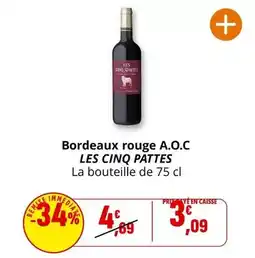 Coccinelle Supermarché Bordeaux rouge a.o.c offre