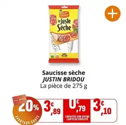 Coccinelle Express Justin bridou - saucisse sèche offre