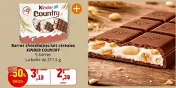 Coccinelle Express Ferrero rocher - barres chocolatées lait céréales kinder country offre