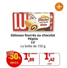 Coccinelle Express Lu - gâteaux fourrés au chocolat pépito offre