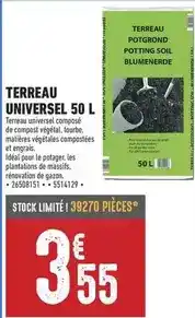 Brico Cash Terreau universel 50 l offre