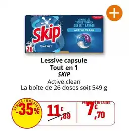 Coccinelle Supermarché Skip - lessive capsules tout en 1 offre