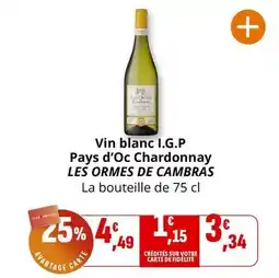 Coccinelle Express Cambras - vin blanc i.g.p pays d'oc chardonnay offre